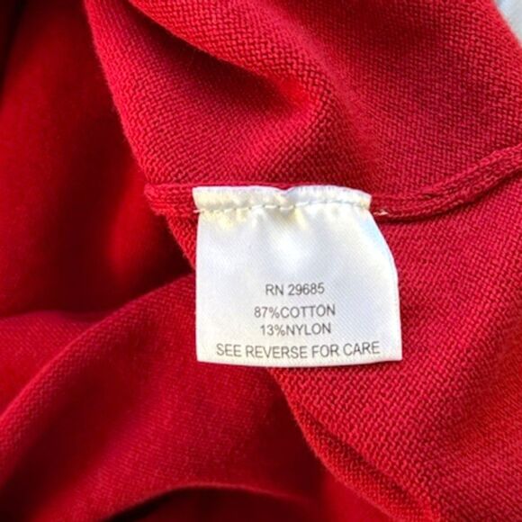 PENDLETON RED & OFF WHITE COTTON SWEATER SIZE M GOLD BUTTONS *SEE DESCRIPTION* - Picture 11 of 11